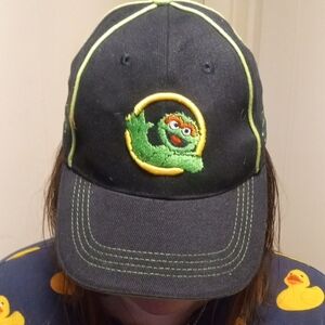 Oscar the Grouch Embroidered Black Cap from the 2000's